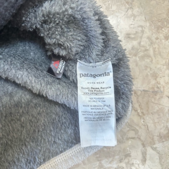 Patagonia Women’s Re-Tool Snap-T Fleece Pullover Gray & Cream Sz M - Picture 6 of 13